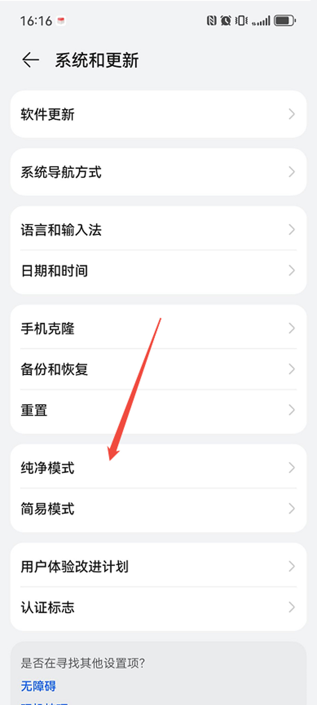 纯净模式设置截图 2